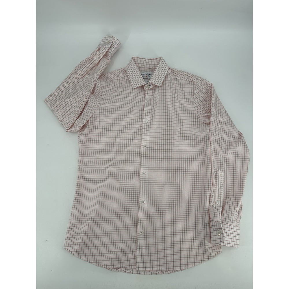 Leeward Collection Mizzen + Main Plaid Shirt Men's Sz Large‎ Trim Fit Red/White